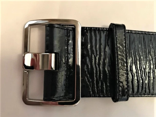 Black Leather CLUB MONACO Belt -Small 36.5" -Good Condition