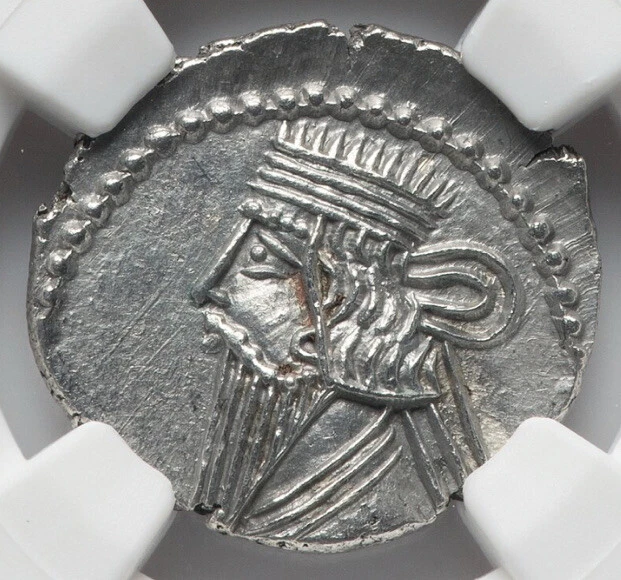 NGC MS PARTHIAN PARTHIA KINGDOM Pacorus 78-120 AD DRACHM SILVER COIN, Top Pop!