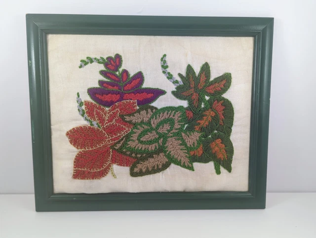 Beautiful Vintage discount MCM Completed Boho Crewel Owl Embroidery Decor Wall Hanging
