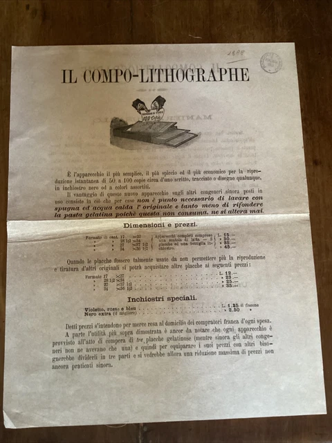 Il Compo Lithographe  - Scrittura Meccanica Spinelli E Verand Milano 1888