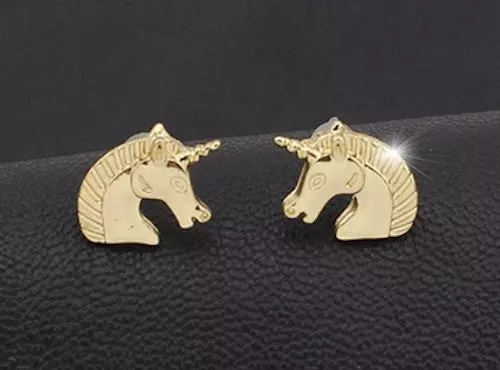 Horse & Western Jewellery Jewelry Unicorn Stud Earrings Gold Ladies Womens Girls