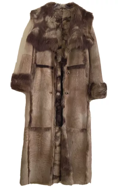 Via Veneto 100% Spanish Lamb Shearlings  Fur Coat Beige Size M