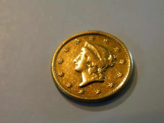 1849 1 Dollar Gold Coin, Liberty Head,