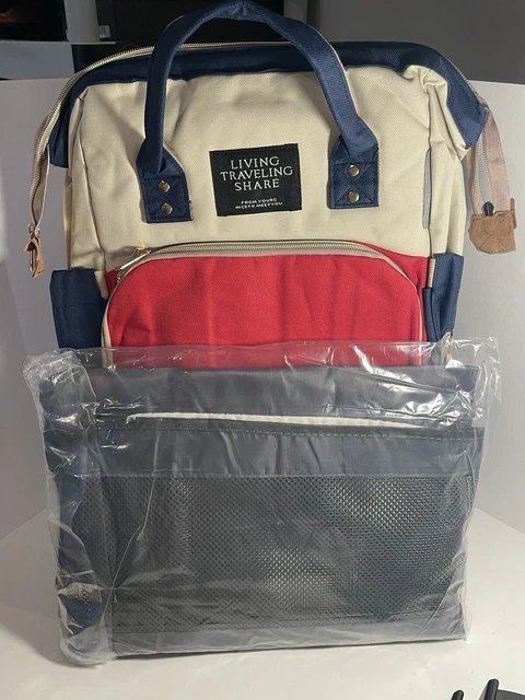 Living Traveling Share Backpack Waterproof Red White and Blue New 2