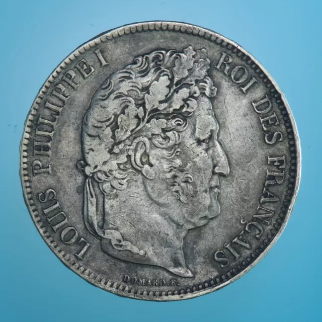 Francia Luigi Filippo 5 Franchi 1838 Ma Silver Coin Argento Bb R!