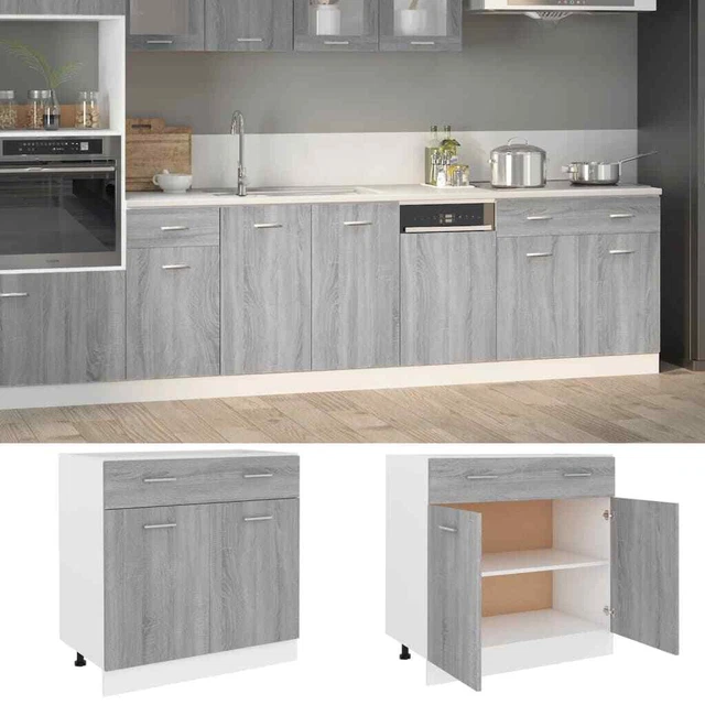 Armoire de plancher Ã  tiroir Sonoma gris 80x46x81,5 cm