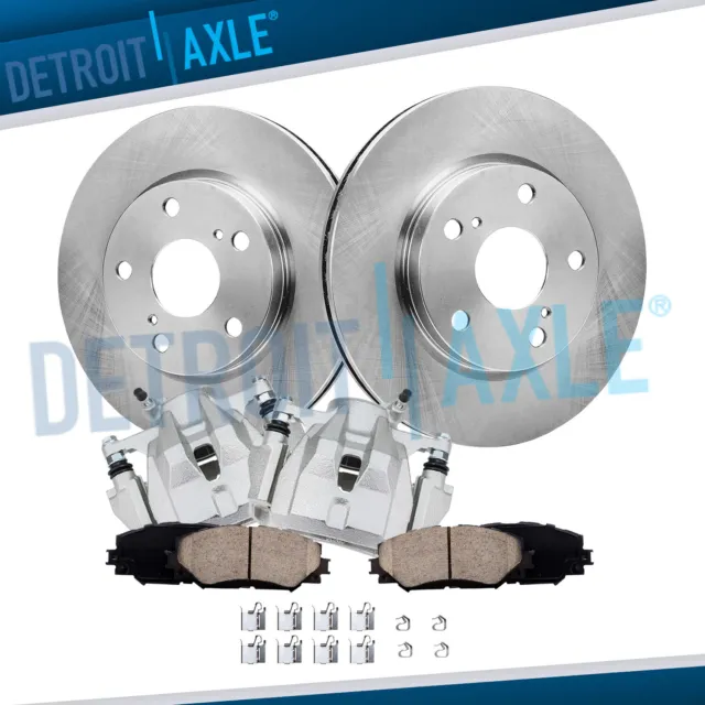 Front Disc Rotors + Brake Calipers & Brake Pads for 2009-2019 Matrix Corolla xD