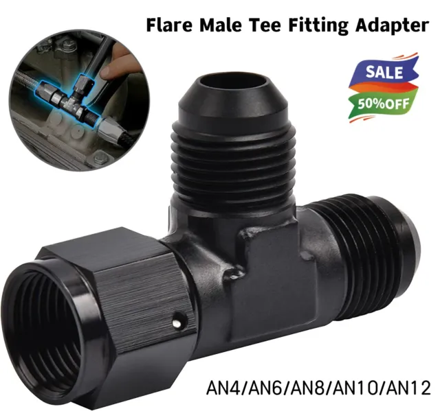 6AN 8AN 10AN Flare Tee T Piece Fitting Connector Quick Connection Tubing Adapter