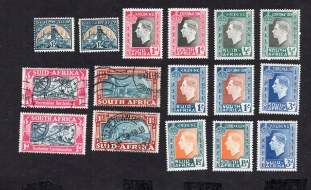 South Africa 1937-41 group of stamps Mi#109-118, 127-130, 137-138 MNH/used CV=9$