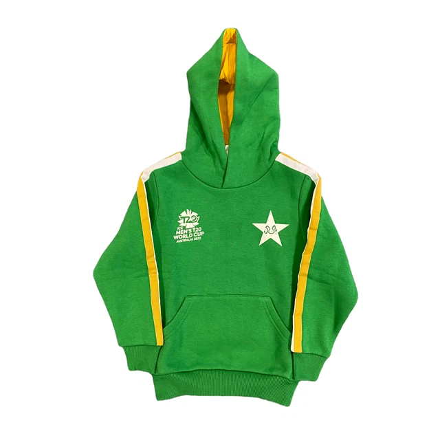 Felpa con cappuccio per bambini pakistano cricket (taglia 4-5y) T20 Coppa del Mondo Coppa del Mondo - Nuova