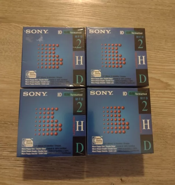 Lot Of 4 SONY 2HD 10-PACK 3.5” FLOPPY DISKS DISKETTES 1.44MB FORMATTED SEALED