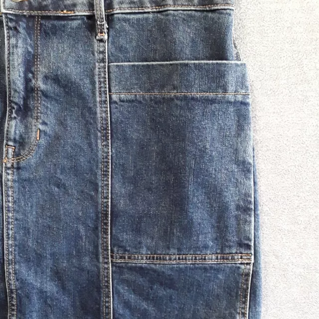 OLD NAVY WOMENS Blue Denim Jean Mini Skirt Size 14 Large Pockets Waist ...