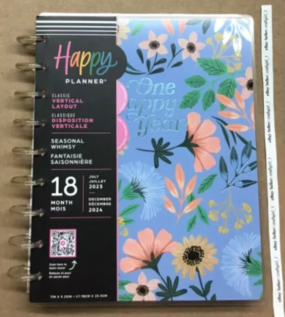 NEW HAPPY PLANNER 20232024 SMILEY FACE Classic VERTICAL Layout 18