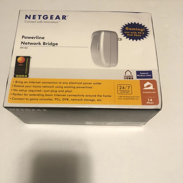 NETGEAR POWERLINE NETWORK Bridge Extender XE102 Open Box new