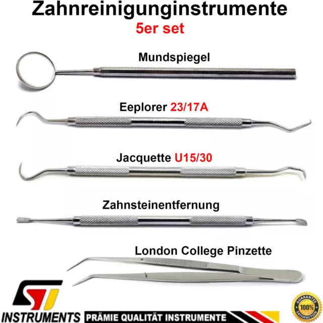 Dental 5er set Zahnpflege Zahnreinigung Zahnsonde Zahnarzt Instrumente pinzette