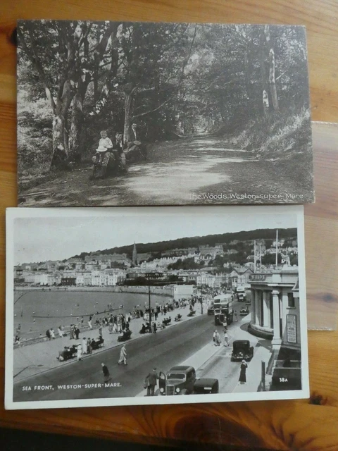 Weston-Super-Mare Sea Front  & Woods (518) Vintage; Showing old Cars