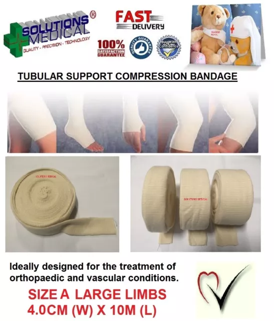 Tubular Compression Bandage Size A 4cm X 10m Roll Latex Free.