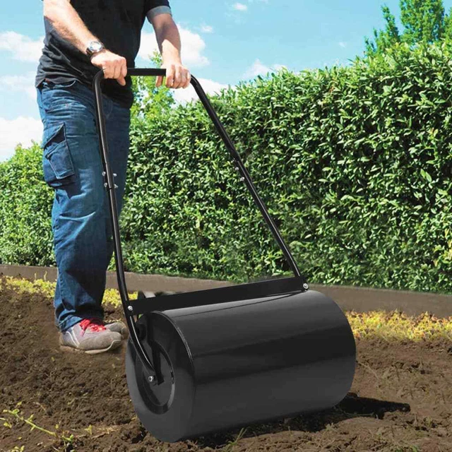 RASENWALZE GARTENWALZE 57CM Handwalze Bodenwalze Walze für Garten Blau