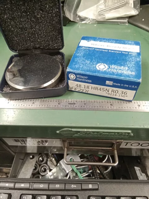 Wilson Instruments Rockwell Hardness Test Block 11 S52371 48.18 HR45N R0.36