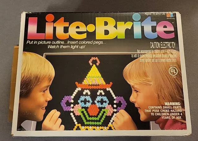 Vintage 1990 Lite Brite by Milton Bradley w Pegs, Original Box, Sheets, Tested