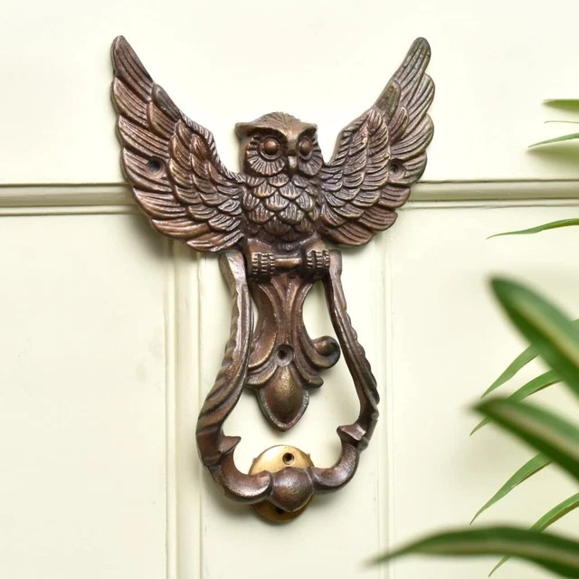 Finition Antique Chouette Forme Fer Porte Heurtoir Pour Déco de Article, 1 Pcs