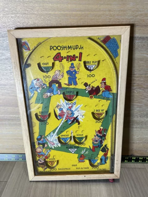 Vintage Poosh-M-Up Jr. Table Top Pinball Game