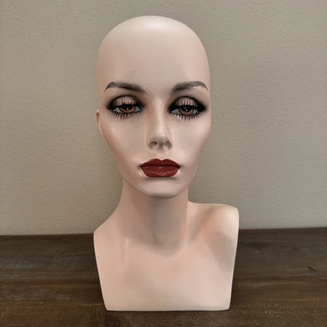 FIBERGLASS MANNEQUIN FEMALE Head Bust Store Display For Wig With Makeup