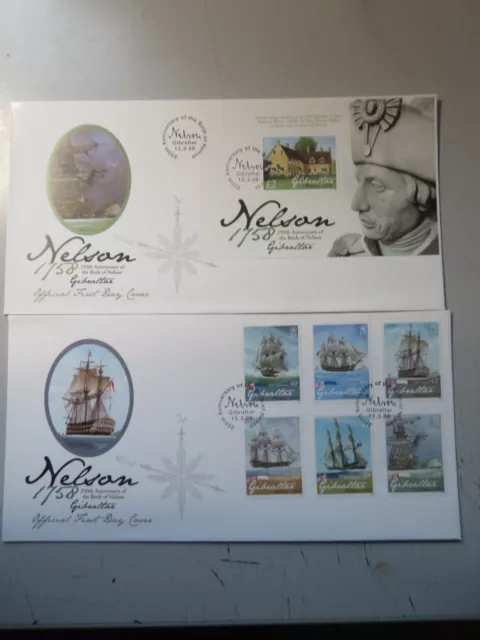 2008 Gibraltar First Day Covers Lord Nelson