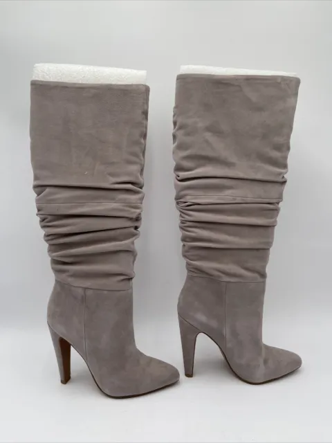 NWOB Steve Madden Women's Carrie Suede Grey Knee-High Suede Boot Size 7