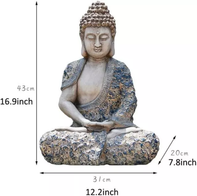 16.9" Beautiful Meditation Gift Meditating Buddha Statue - Outdoor Decor