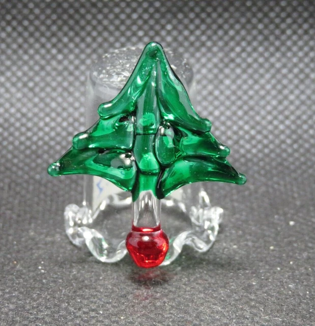 Glass Thimble - Christmas Tree - 3D With Box