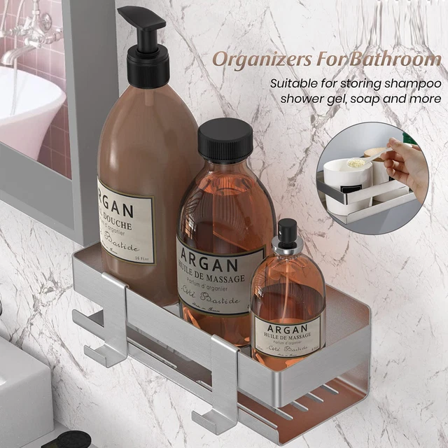 Stainless Kitchen Bathroom Shower Shelf Storage Basket Wall Mounted Organiser UK