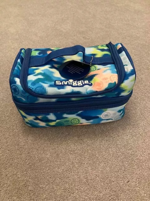 BNWT Smiggle Blue Gaming Design Lunch Cool Bag with 2 compartments