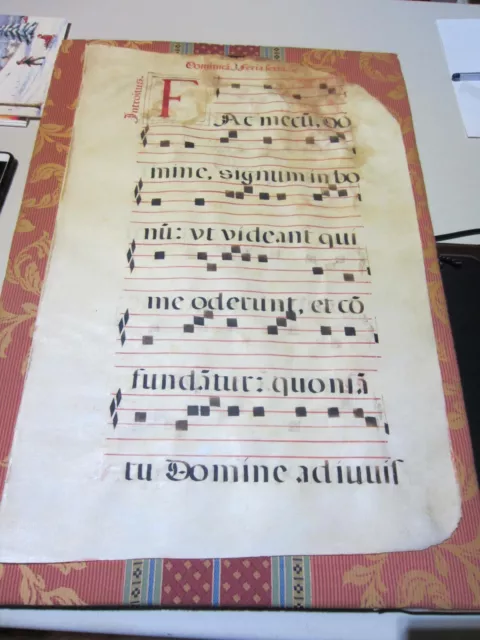 1500-Antiphonary. Parchment.pergamino.músic. Original Sheet.big.incunabula-2