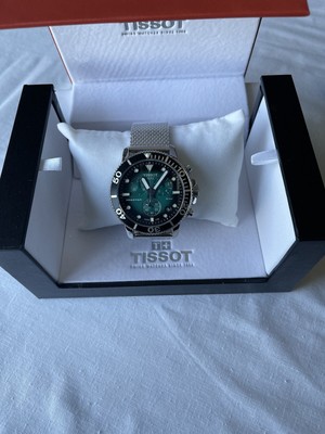 TISSOT SEASTAR 1000 Chronograph Green Dial Stainless Steel Mens Watch (NEW) Â£289.00 - PicClick UK