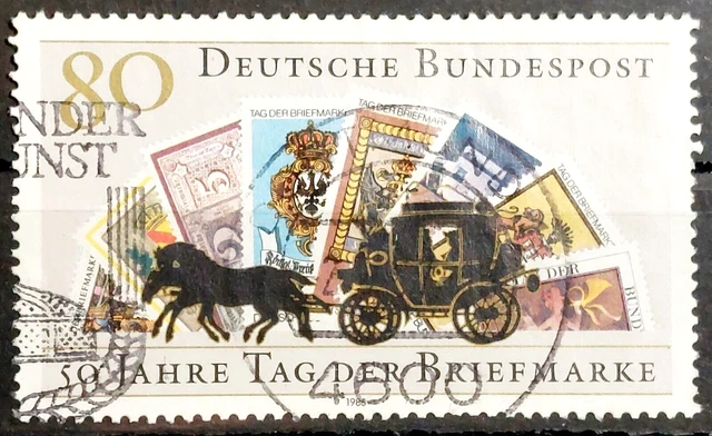 🇩🇪 Bund BRD 1986 Tag der Briefmarke Postkutsche Marken MiNr.1300 gestempelt