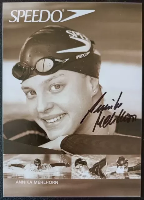 Annika Mehlhorn Autogrammkarte Original AK handsigniert Schwimmen