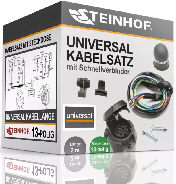 ELEKTROSATZ E-SATZ KABELSATZ UNIVERSAL 13-polig für Anhängerkupplung AHK