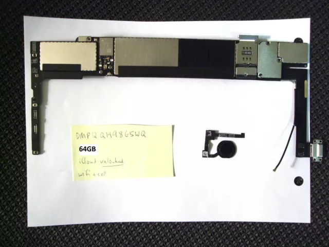 iPad Air 2 Logic Board A1567 WiFi + Cell TOUCH ID Motherboard 64GB CLEAR ICLOUD iPad Air 2 Logic Board A1567 WiFi + Cell TOUCH ID Motherboard 64GB CLEAR ICLOUD
