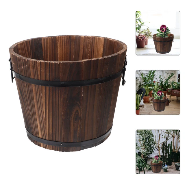 Vaso In Bambù Naturale Carbonizzato – Altezza 24,9 Cm, Fatto A Mano, Multiuso
