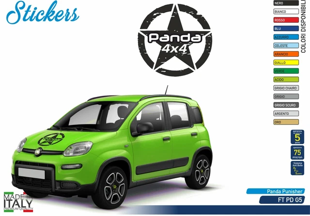 Autocollants Tuning Fiat Panda 4x4 Sisley - Pack De 2 Stickers Blancs Oracal - Garantie 5 Ans
