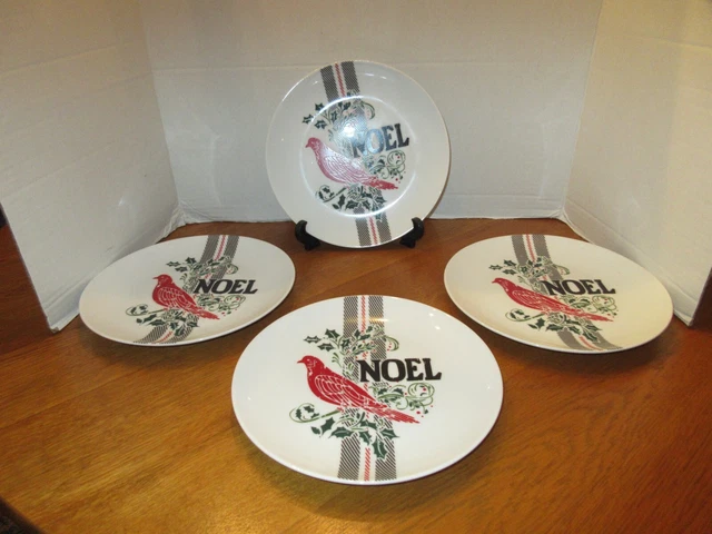 “NOEL” Better Homes & Gardens 4 Appetizer Plates- 8 1/2” NWT