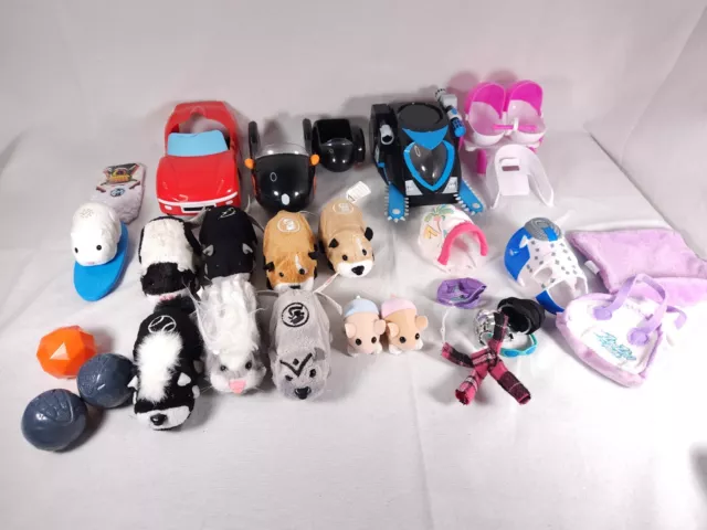 Zhu Zhu Pets Huge Lot 7 hamsters 2 babies 3 cars stroller clothes accessories