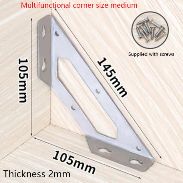 Corner Braces Brackets 90° Right Angle L Shape Stainless Steel Brace Bracket New
