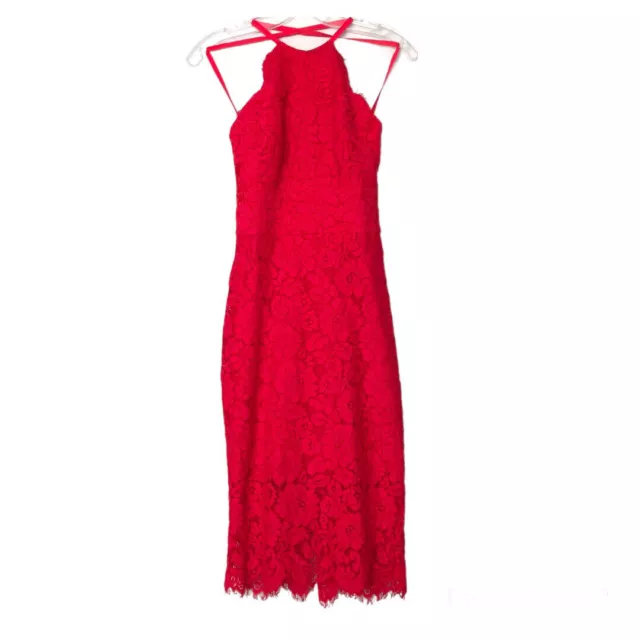 Lover Intermix Exclusive Women's Oasis Red Lace Halter cocktail Dress Size 4