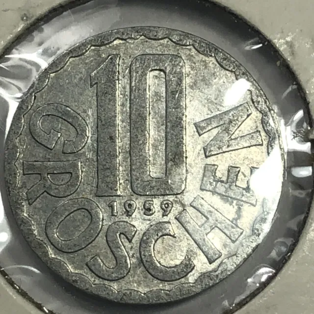 1959 Austria 10 Groschen Foreign Coin #2142