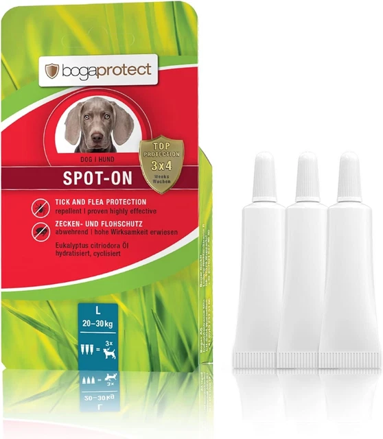 2x bogaprotect Spot On - Pulgas Y Protección de Marca - 20-30 KG - Mhd 2022 (73)