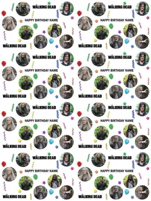 The Walking Dead Personalised Birthday Gift Wrapping Paper 3 Designs ADD NAME