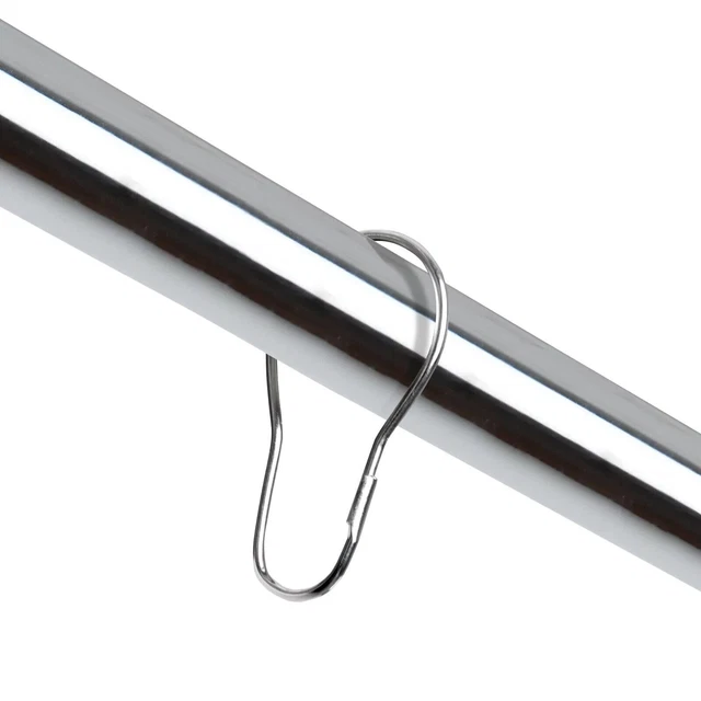 12 Pcs Metal Shower Curtain Rings Set Glide Roller Hooks Double Stainless Steel