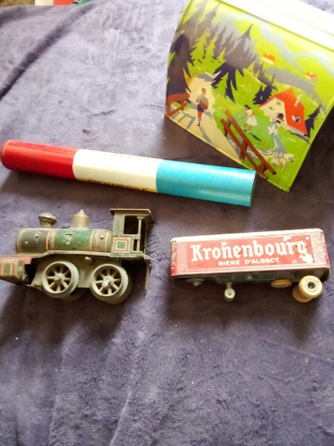 Jouets : train FALLER + jeu de société ancien + locomotiv